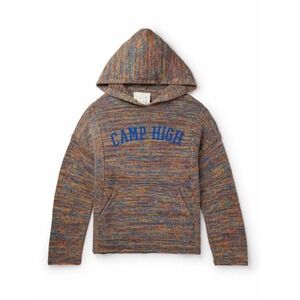 Camp High Spectrum Logo Print Recycled-Cotton Hoodie Multi Men's Large /XL